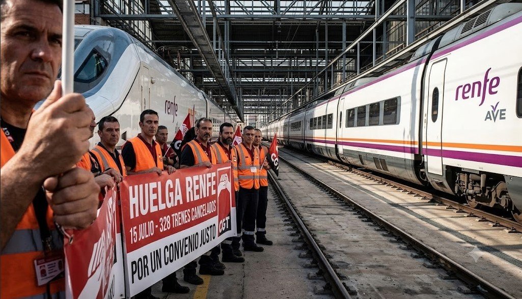 Greve na Renfe Cancela 328 Trens em 15 de Julho