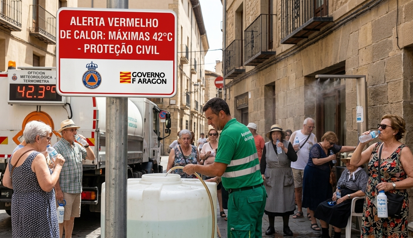 Espanha Ativa Alerta Vermelho de Calor em Aragão e Valencia com Máximas de 42°C